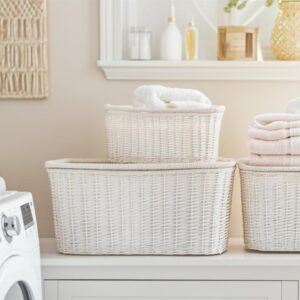 Lot de 5 paniers à linge blancs en osier avec couvercle : le guide complet pour choisir la doublure idéale