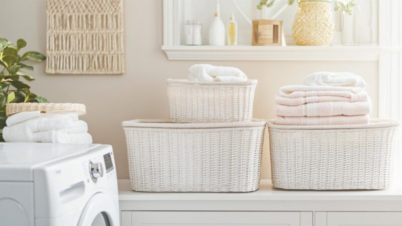 Lot de 5 paniers à linge blancs en osier avec couvercle : le guide complet pour choisir la doublure idéale