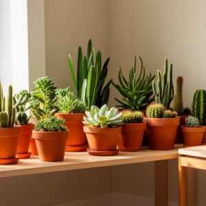 Decoration Interieur Plante : Cactus, Succulentes et Plantes Grasses en pots terracotta – Guide pour équilibrer nature et design